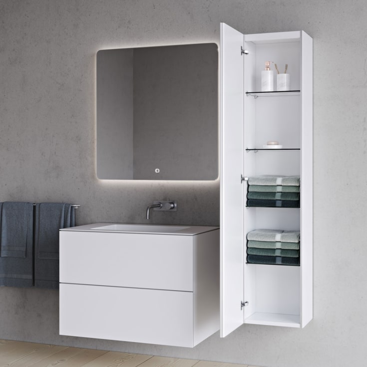 Copenhagen Bath SQ2 36 høyskap, vendbar, 145x36x23 cm, hvit matt