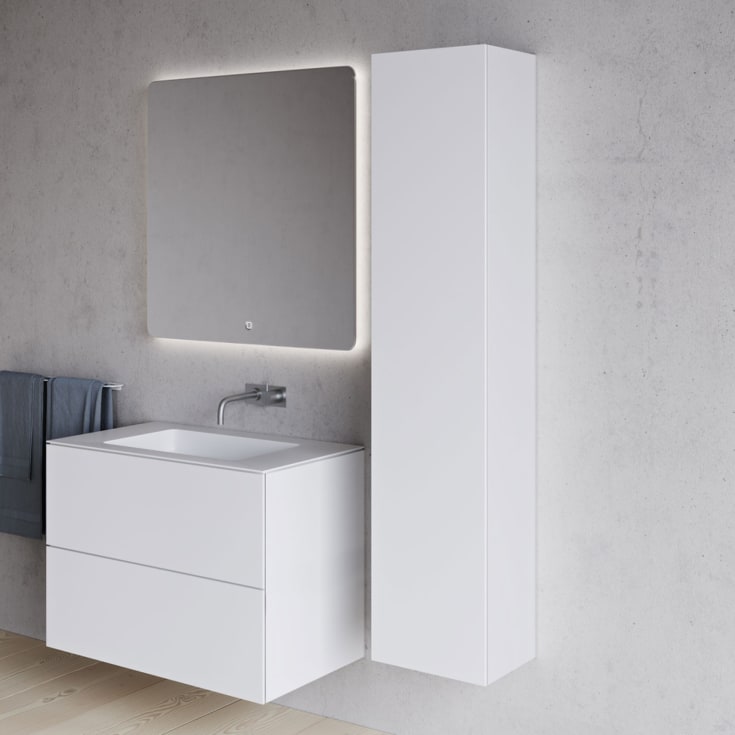 Copenhagen Bath SQ2 36 høyskap, vendbar, 145x36x23 cm, hvit matt