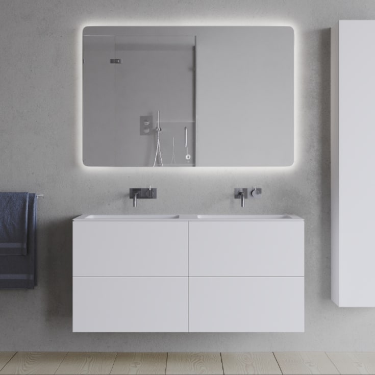 Copenhagen Bath SQ2 120 møbelpakke, dobbel, 120x45x60 cm, hvit matt