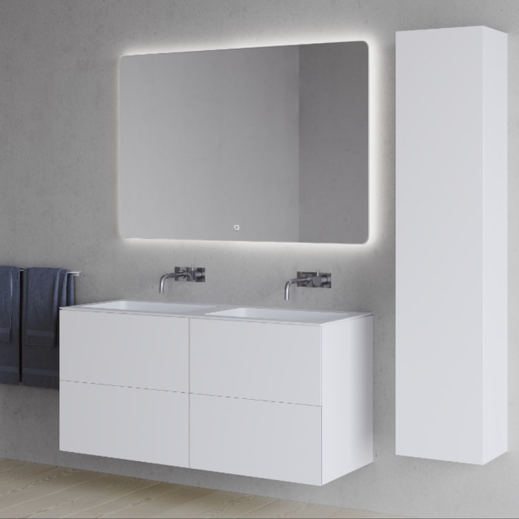 Copenhagen Bath SQ2 120 møbelpakke, dobbel, 120x45x60 cm, hvit matt