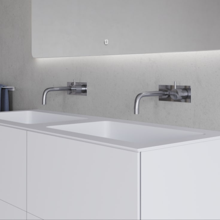 Copenhagen Bath SQ2 120 møbelpakke, dobbel, 120x45x60 cm, hvit matt