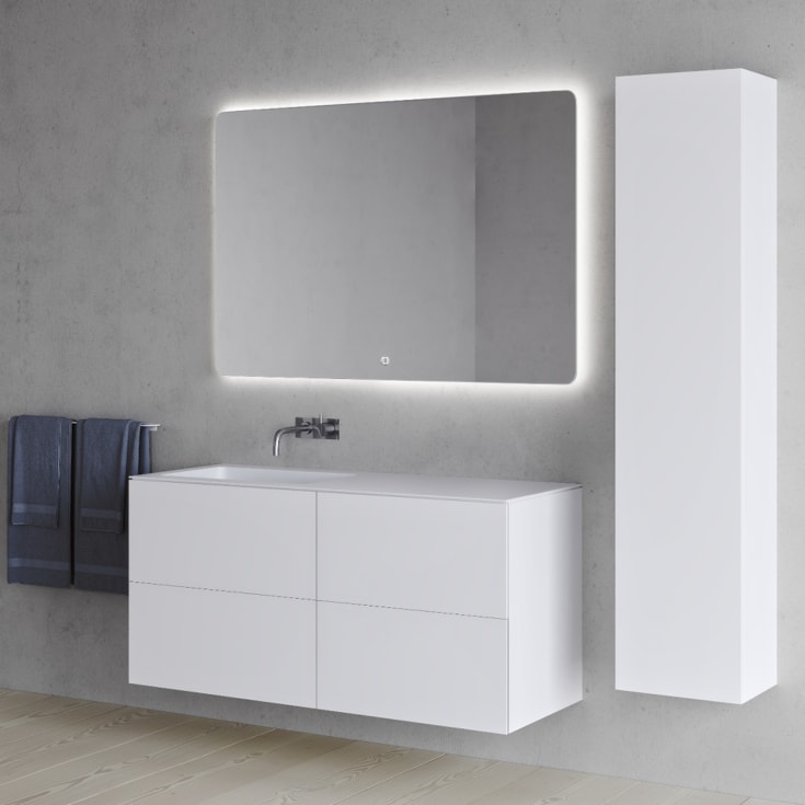Copenhagen Bath SQ2 120 møbelpakke, venstre, 120x45x60 cm, hvit matt