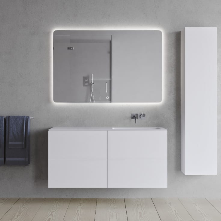 Copenhagen Bath SQ2 120 møbelpakke, høyre, 120x45x60 cm, hvit matt