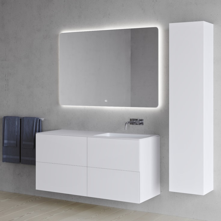 Copenhagen Bath SQ2 120 møbelpakke, høyre, 120x45x60 cm, hvit matt