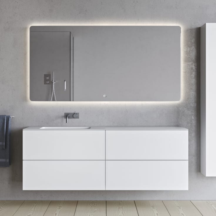 Copenhagen Bath SQ2 160 møbelpakke, venstre, 160x45x60 cm, hvit matt
