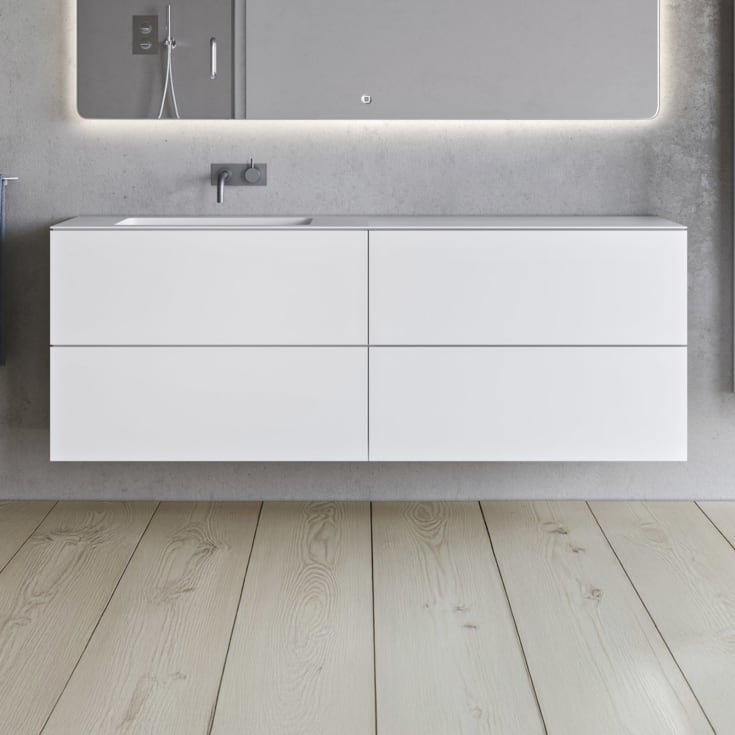 Copenhagen Bath SQ2 160 møbelpakke, venstre, 160x45x60 cm, hvit matt