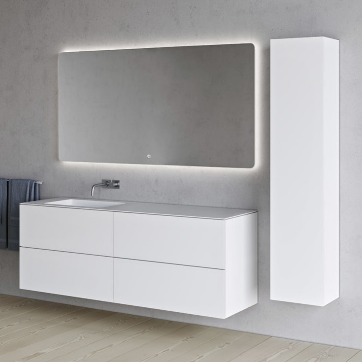 Copenhagen Bath SQ2 160 møbelpakke, venstre, 160x45x60 cm, hvit matt