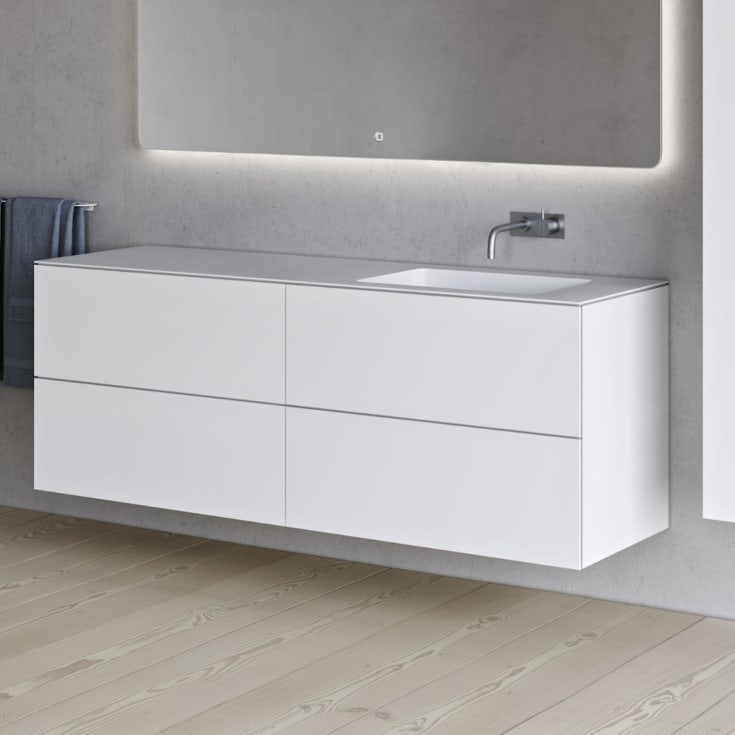 Copenhagen Bath SQ2 160 møbelpakke, høyre, 160x45x60 cm, hvit matt