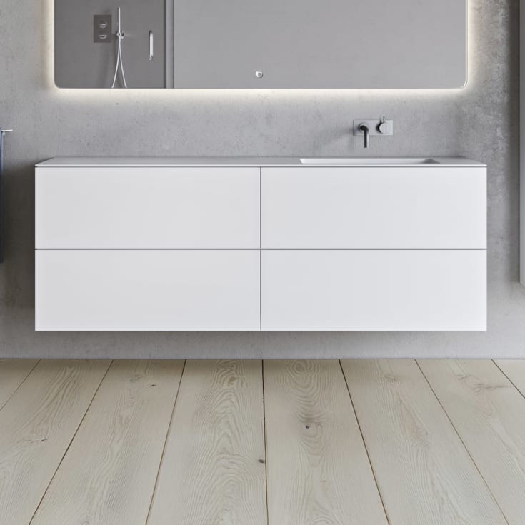 Copenhagen Bath SQ2 160 møbelpakke, høyre, 160x45x60 cm, hvit matt