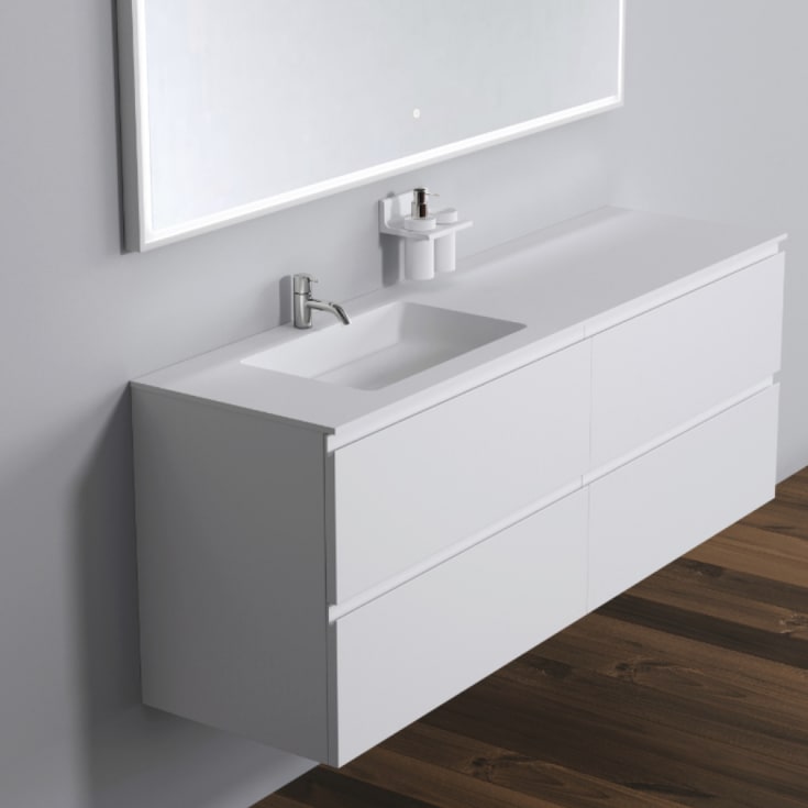 Copenhagen Bath Malmø 160 møbelpakke, venstre, 160x45x60 cm, hvit matt