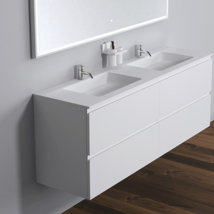 Copenhagen Bath Malmø 160 møbelpakke, dobbel, 160x45x60 cm, hvit matt