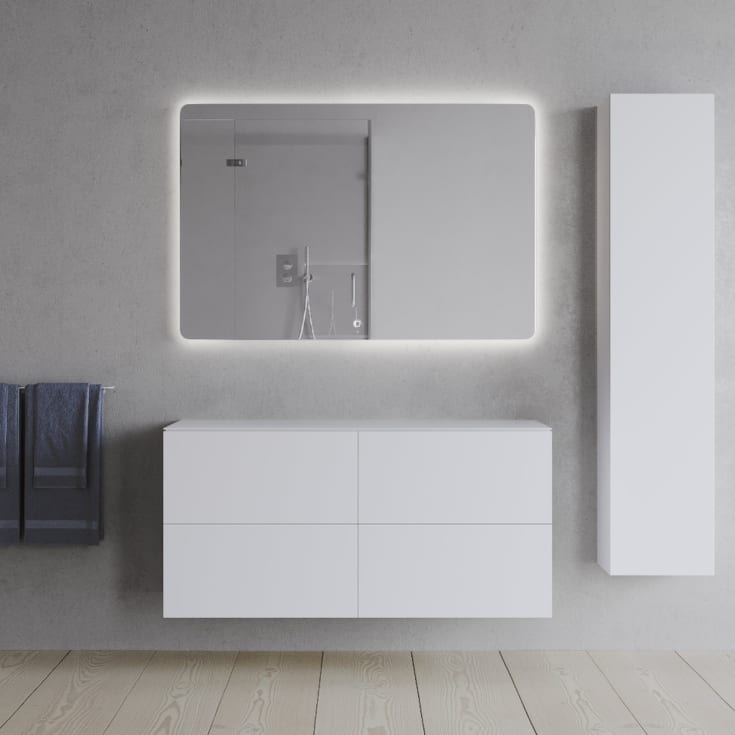 Copenhagen Bath SQ2 120 servantskap, dobbel, 120x45x60 cm, hvit matt