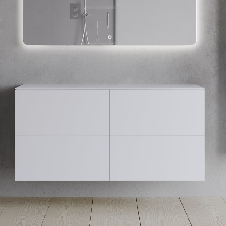 Copenhagen Bath SQ2 120 servantskap, dobbel, 120x45x60 cm, hvit matt