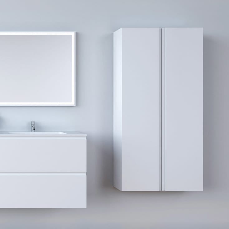 Copenhagen Bath Malmø 36 høyskap, vendbar, 145x36x23 cm, hvit matt