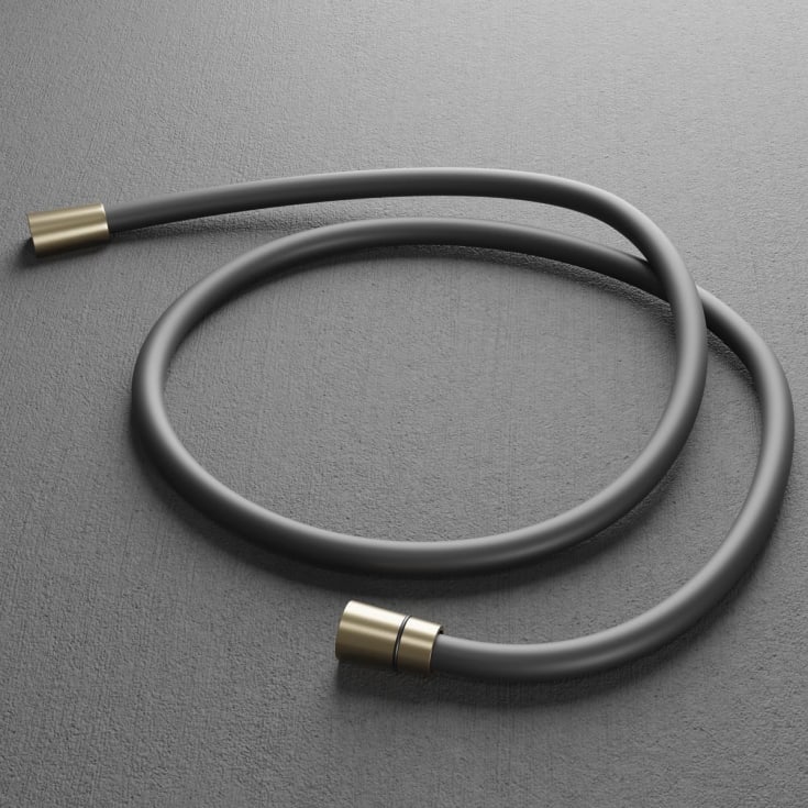 Scandtap SoftFlow duschslang, svart/borstad guld
