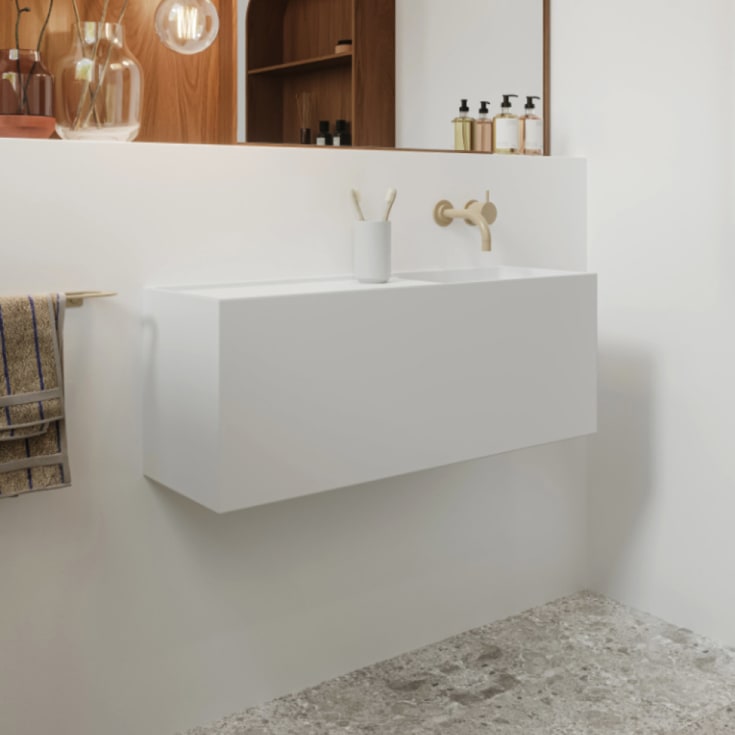 Copenhagen Bath Modul 80 LR-H servant, 80x25 cm, hvit matt