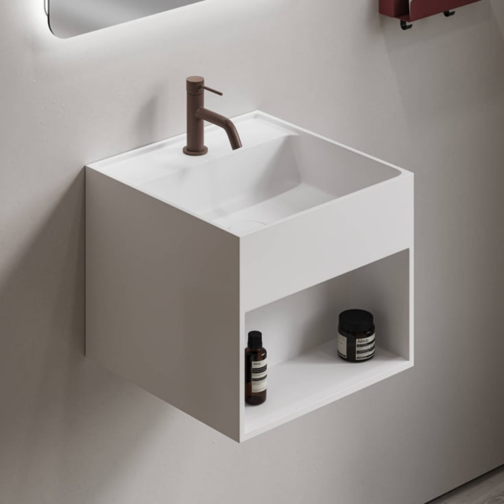 Copenhagen Bath Modul SH 40 servant med hylle, 40x40 cm, hvit matt