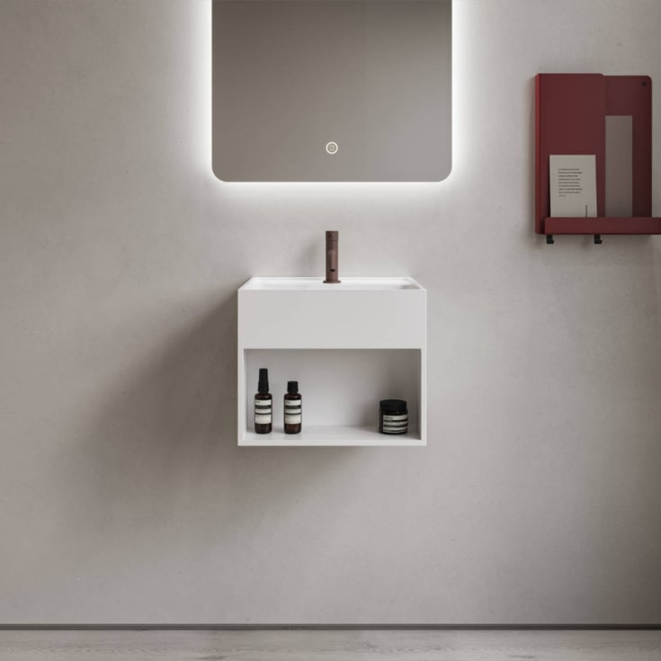 Copenhagen Bath Modul SH 40 servant med hylle, 40x40 cm, hvit matt