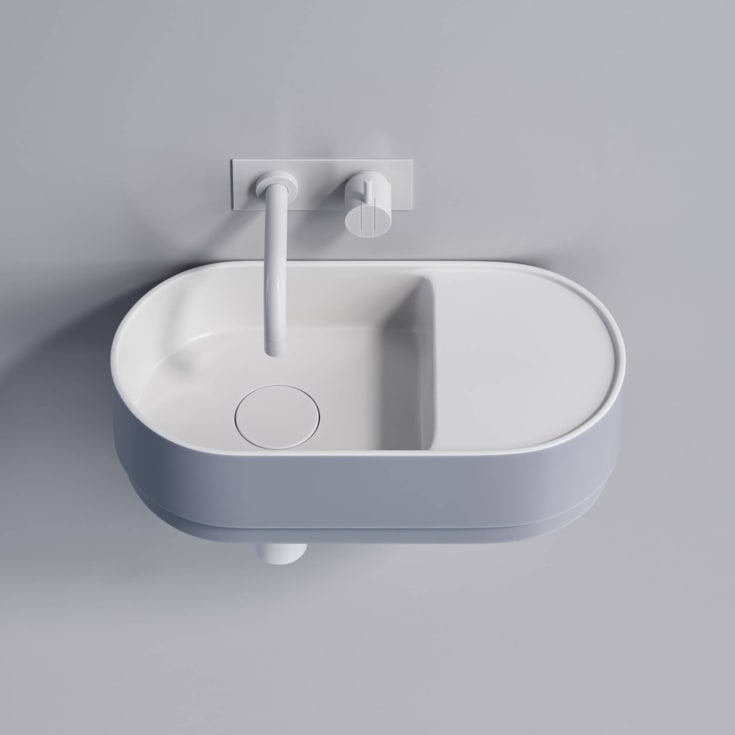 Copenhagen Bath Tårn 44 servant, 44x22 cm, blå/hvit matt