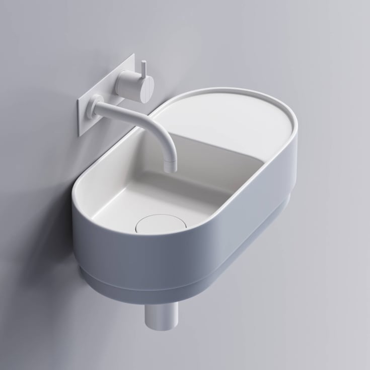Copenhagen Bath Tårn 44 servant, 44x22 cm, blå/hvit matt