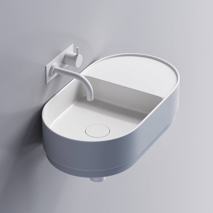 Copenhagen Bath Tårn 54 servant, 54x30 cm, blå/hvit matt