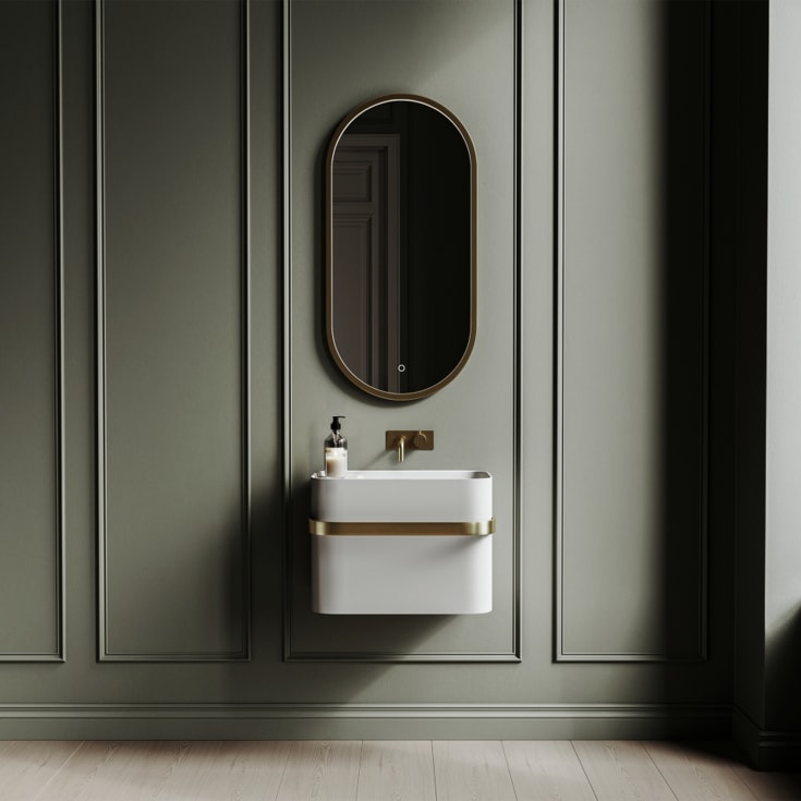 Copenhagen Bath Yuno Rail 41 Gold servant, 41x29 cm, hvit matt