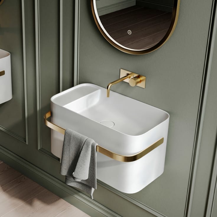 Copenhagen Bath Yuno Rail 55 Gold servant, 55x36 cm, hvit matt