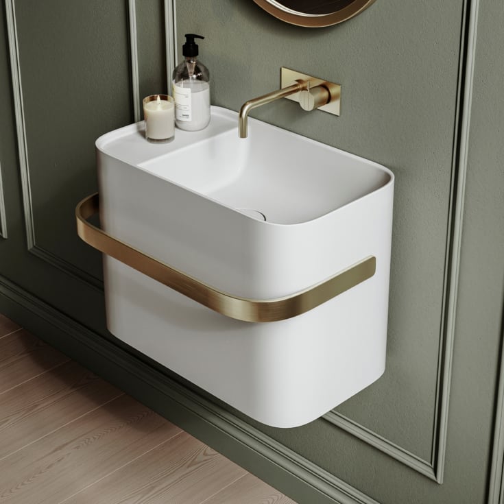 Copenhagen Bath Yuno Rail 41 Gold servant, 41x29 cm, hvit matt