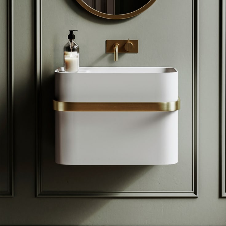 Copenhagen Bath Yuno Rail 41 Gold servant, 41x29 cm, hvit matt