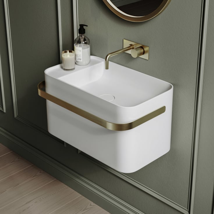 Copenhagen Bath Yuno Rail 55 Gold servant, 55x36 cm, hvit matt