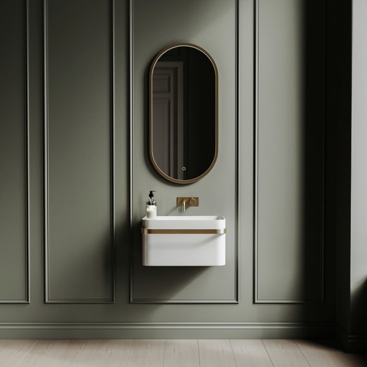 Copenhagen Bath Yuno Rail 55 Gold servant, 55x36 cm, hvit matt