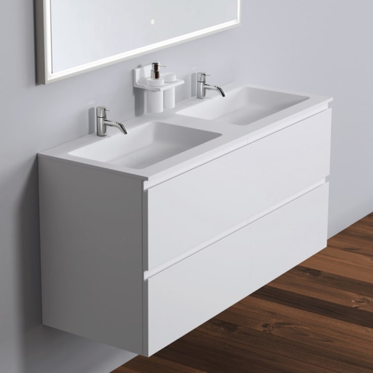 Copenhagen Bath Romsø 120 møbelservant, dobbel, 120x45 cm, hvit matt