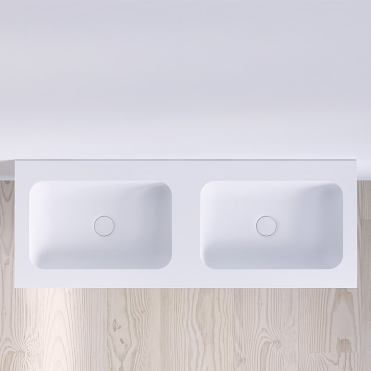Copenhagen Bath SQ2 120 servant, dobbel, 120x45 cm, hvit matt