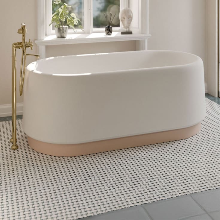 Copenhagen Bath Heritage frittstående badekar, 175x89 cm, rosa/hvit matt