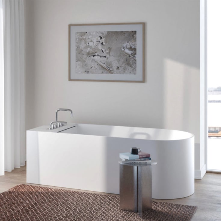 Copenhagen Bath Kanal frittstående badekar, 180x75 cm, hvit matt