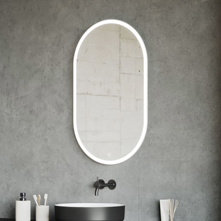 Copenhagen Bath Samsø oval Speil, 84,3x51,5 cm, hvit matt
