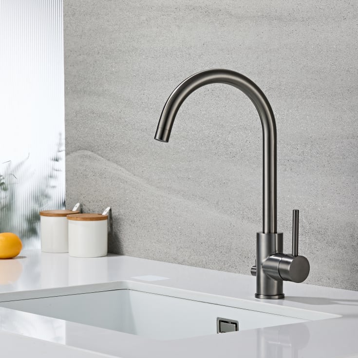 Zen Sanitary köksblandare, svart krom