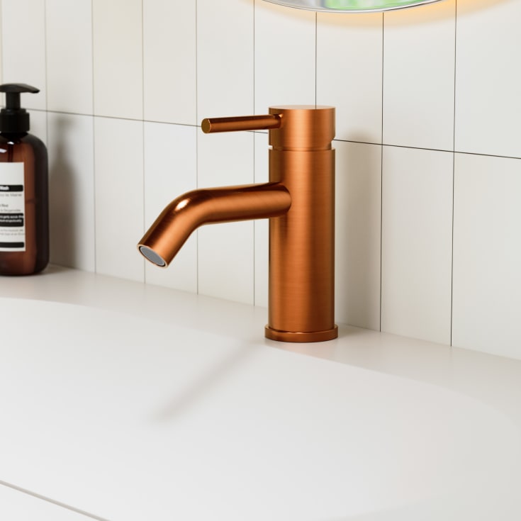 Zen Sanitary Slimline tvättställsblandare, koppar