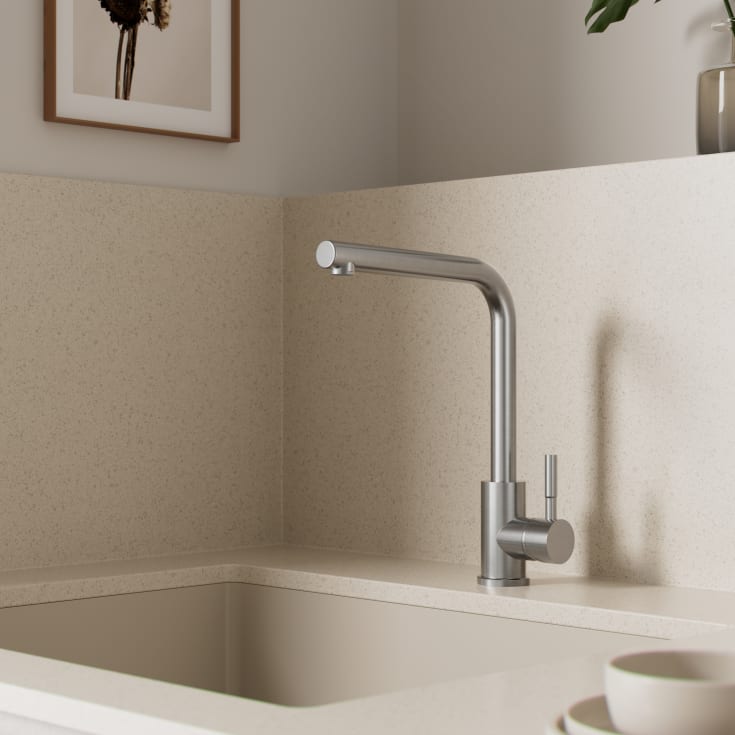 Zen Sanitary kjøkkenarmatur, børstet rustfritt stål
