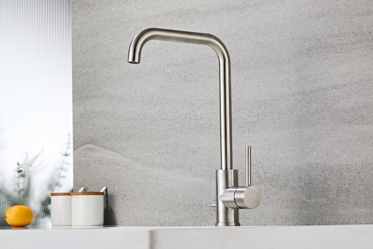 Zen Sanitary köksblandare, borstat rostfritt stål