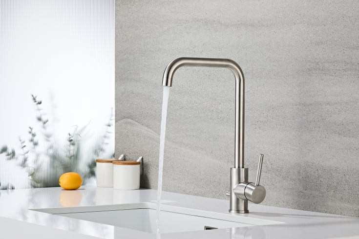 Zen Sanitary kjøkkenarmatur, børstet rustfritt stål