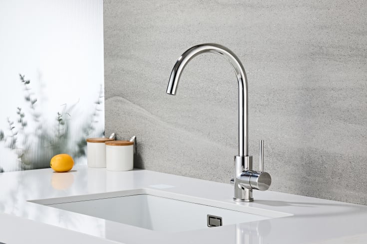 Zen Sanitary köksblandare, rostfritt stål