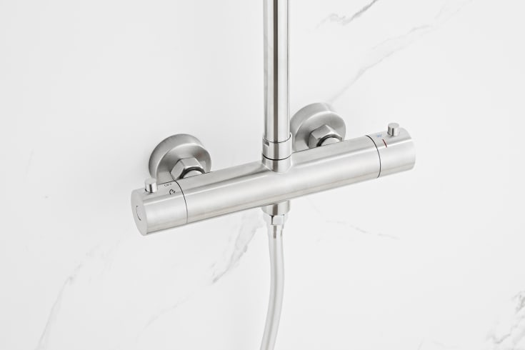 Zen Sanitary dusjsett, børstet rustfritt stål