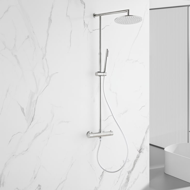Zen Sanitary duschset, borstat rostfritt stål