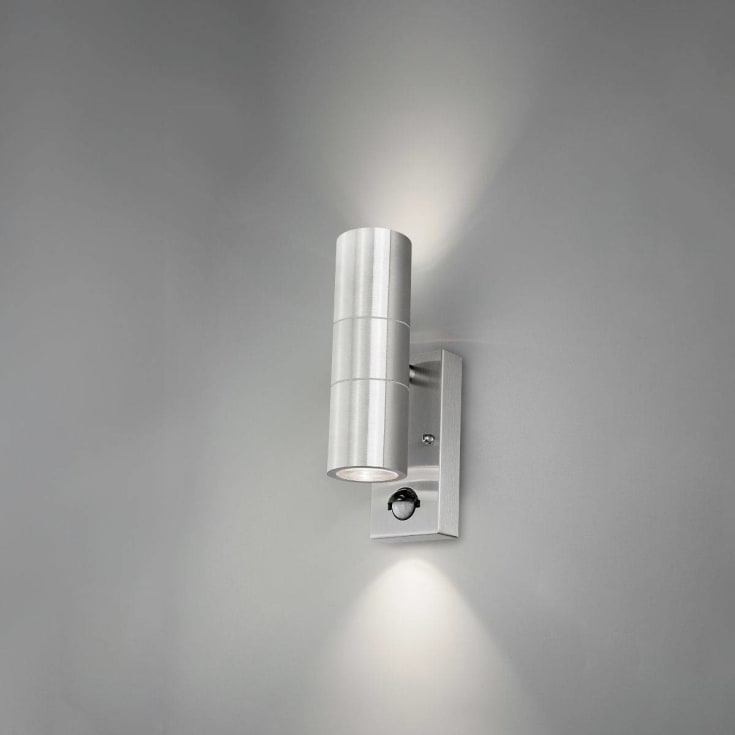 4lite Marinus Sleek utomhus vägglampa med sensor, rostfritt stål