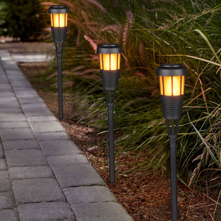 Bamboo Solar Fakkel med flamme effekt, som levende fakkel ild
