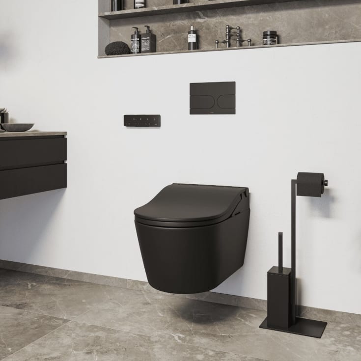 Toto Washlet RW douchetoilet, uden skyllekant, rengøringsvenlig, mat sort