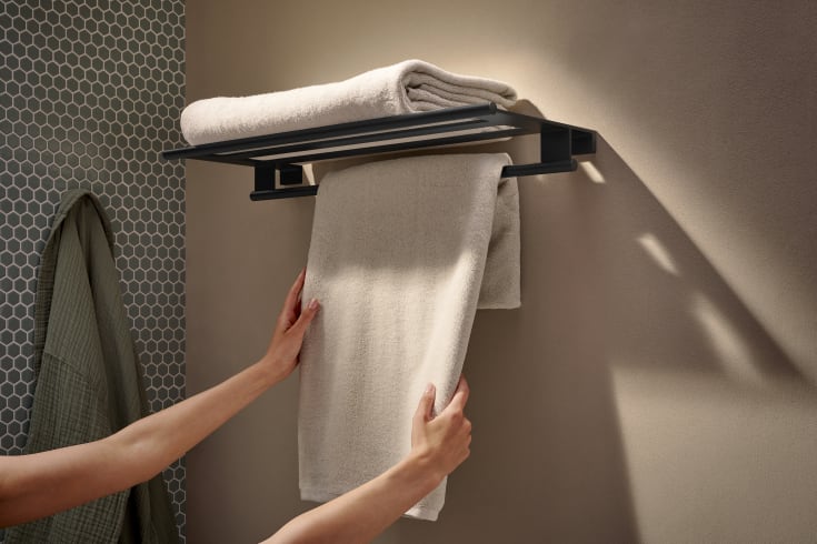 Hansgrohe AddStoris S hylla, 66,1x26,2 cm, matt svart