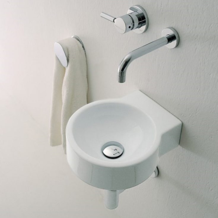 Flaminia Mini Twin vegghengt servant, Ø30 cm, hvit