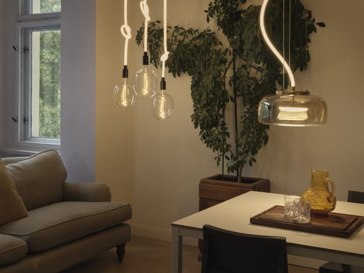 Osram Decor Glow pendellampe, ravfarget